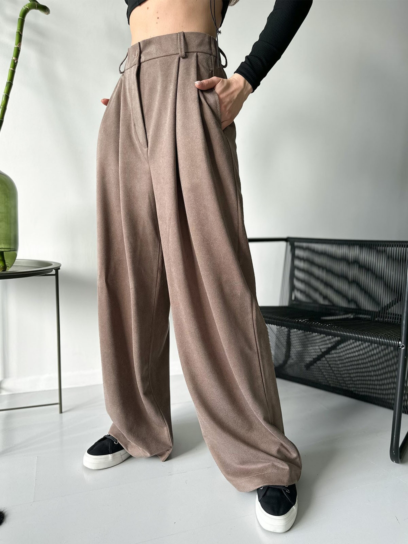 Брюки ISSA Plus модель 13749_brown Фото