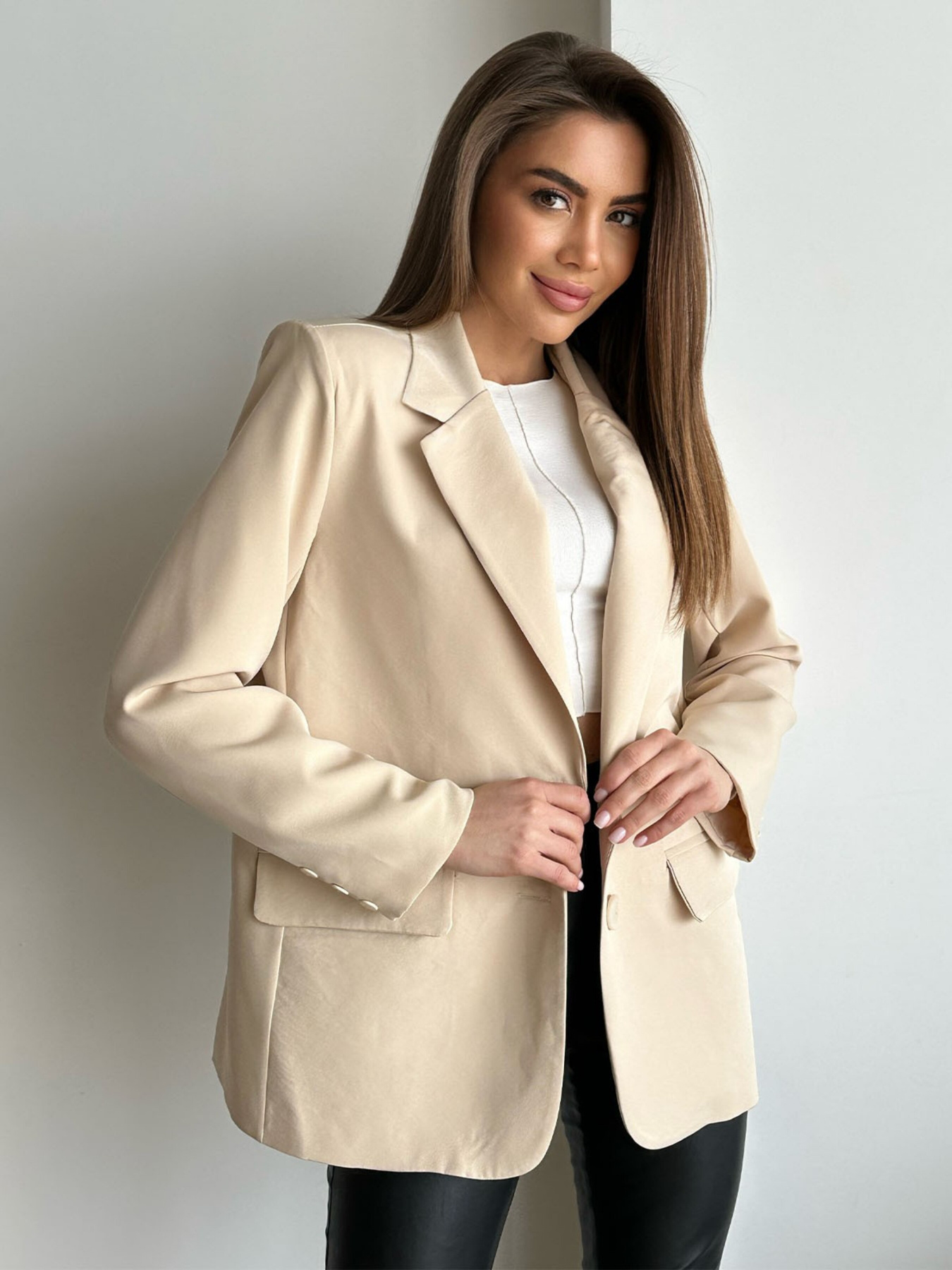 Піджаки ISSA Plus модель 13752_beige Фото