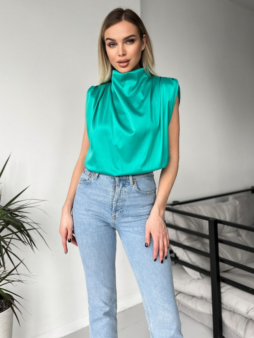 Рубашки ISSA Plus модель 13715A_green Фото