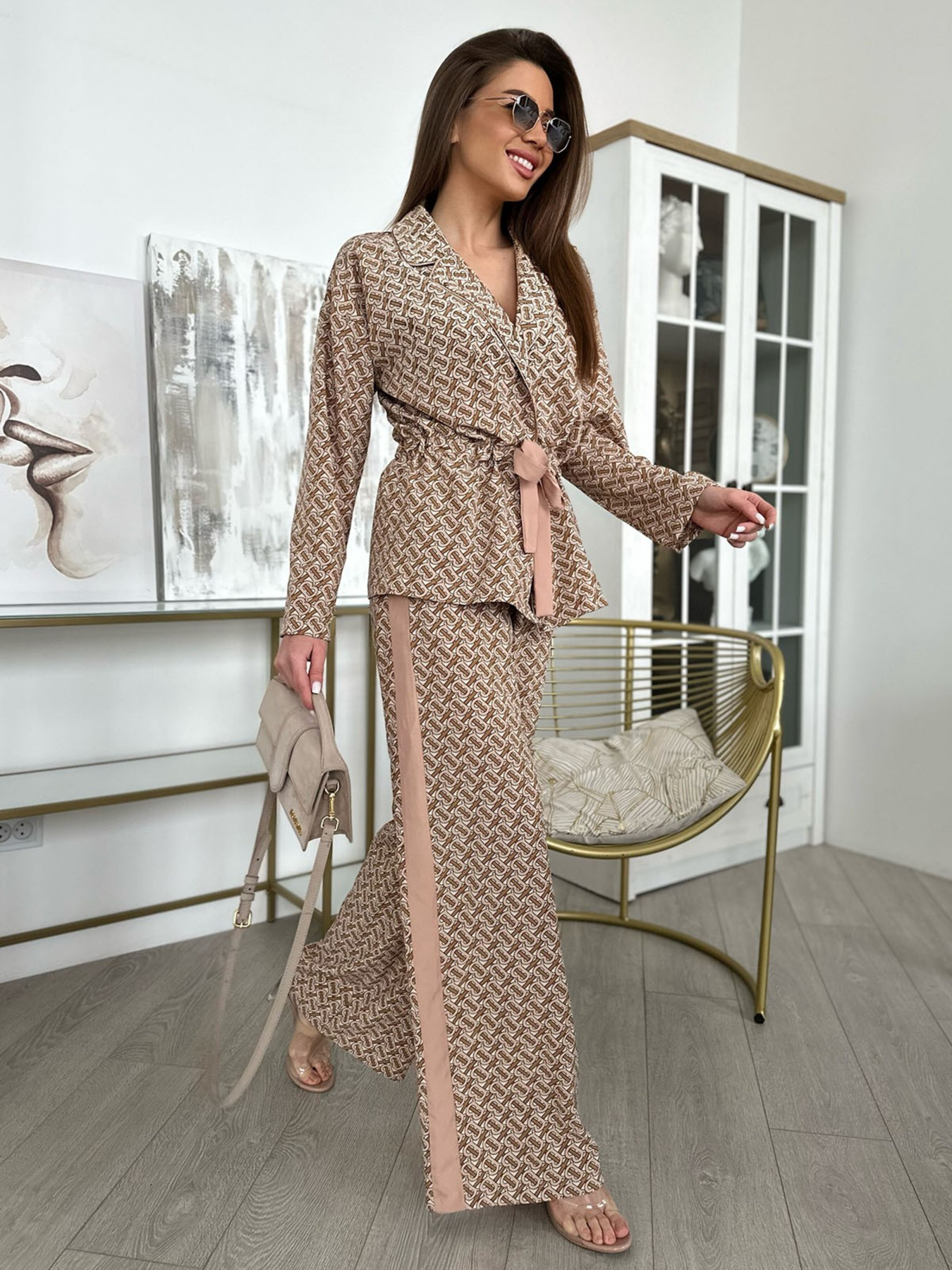 Костюмы ISSA Plus модель 13852_beige Фото