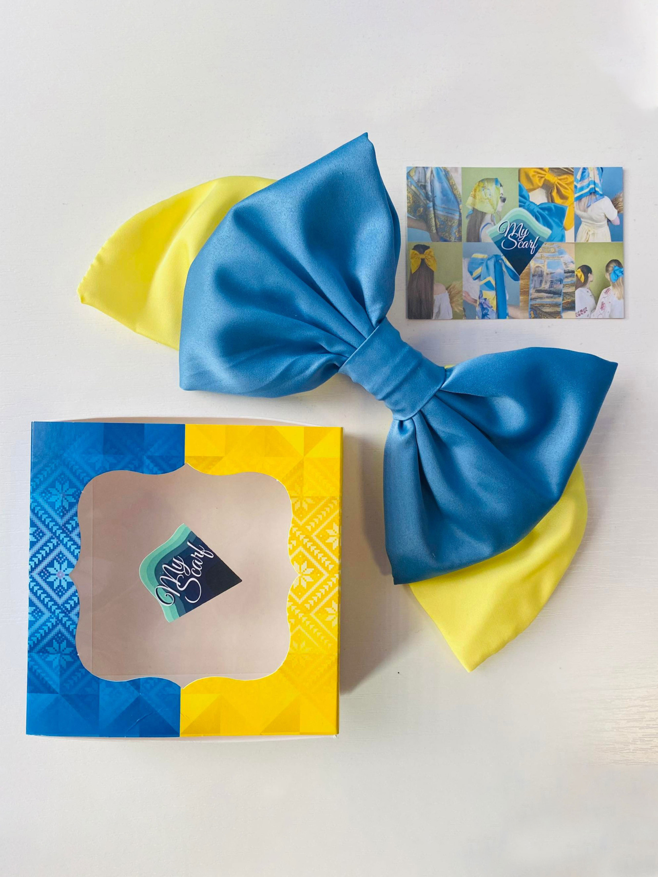Великий жовто-синій бант. Колекція "Україна" MyScarf модель ba_045 Великий жовто-синій бант. Колекція "Україна" MyScarf модель ba_045 Фото