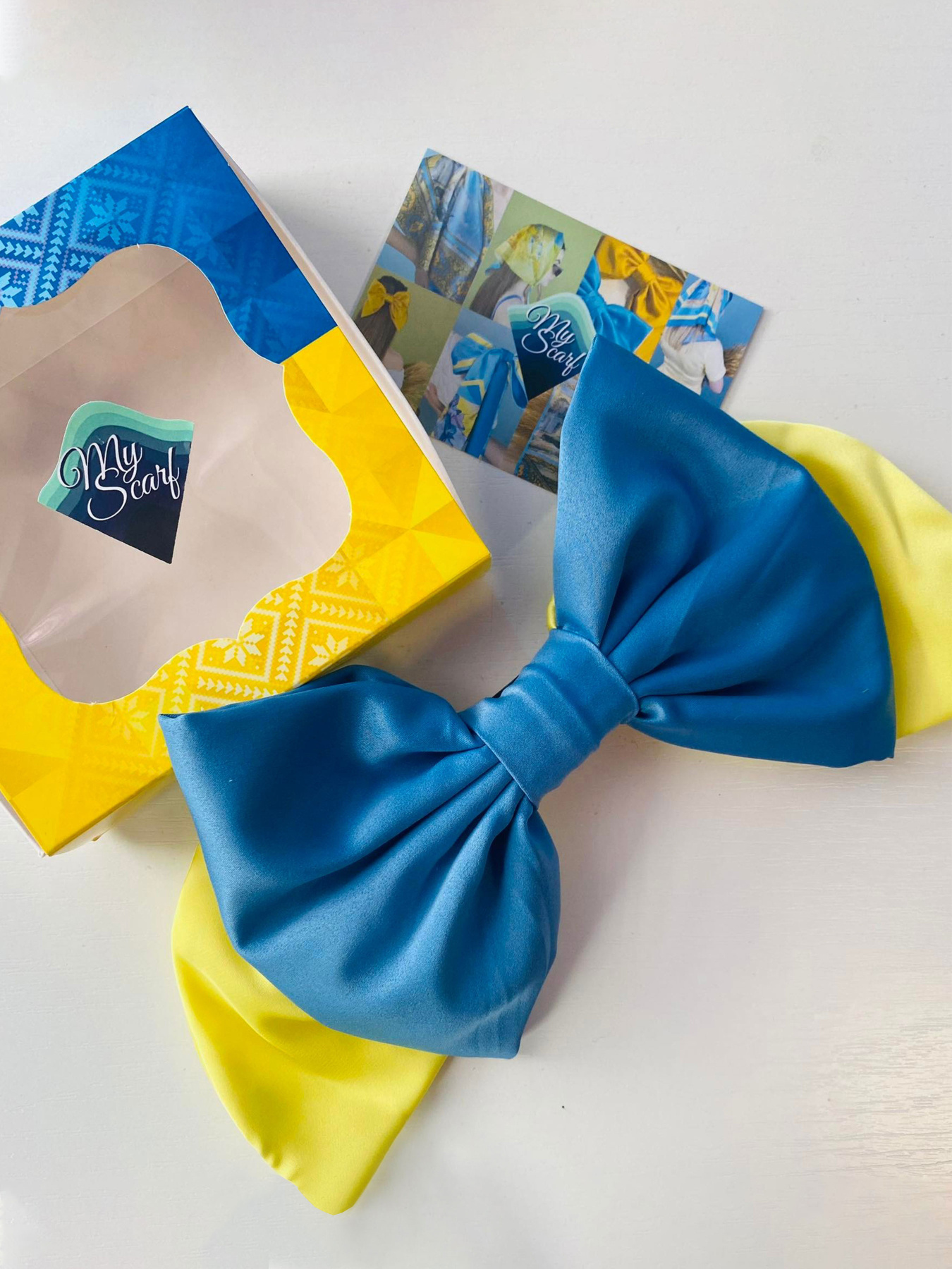 Великий жовто-синій бант. Колекція "Україна" MyScarf модель ba_045 Великий жовто-синій бант. Колекція "Україна" MyScarf модель ba_045 Фото
