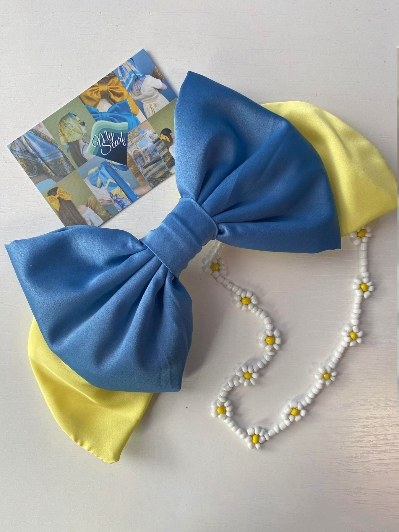 Великий жовто-синій бант. Колекція "Україна" MyScarf модель ba_045 Великий жовто-синій бант. Колекція "Україна" MyScarf модель ba_045 Фото