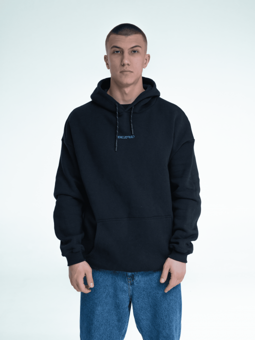 Худі та світшоти Bezlad модель hoodiebasicblacklogo Фото