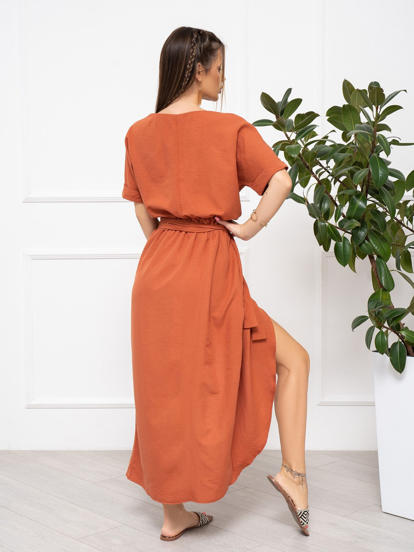 Платья ISSA Plus модель 13936_terracotta Фото