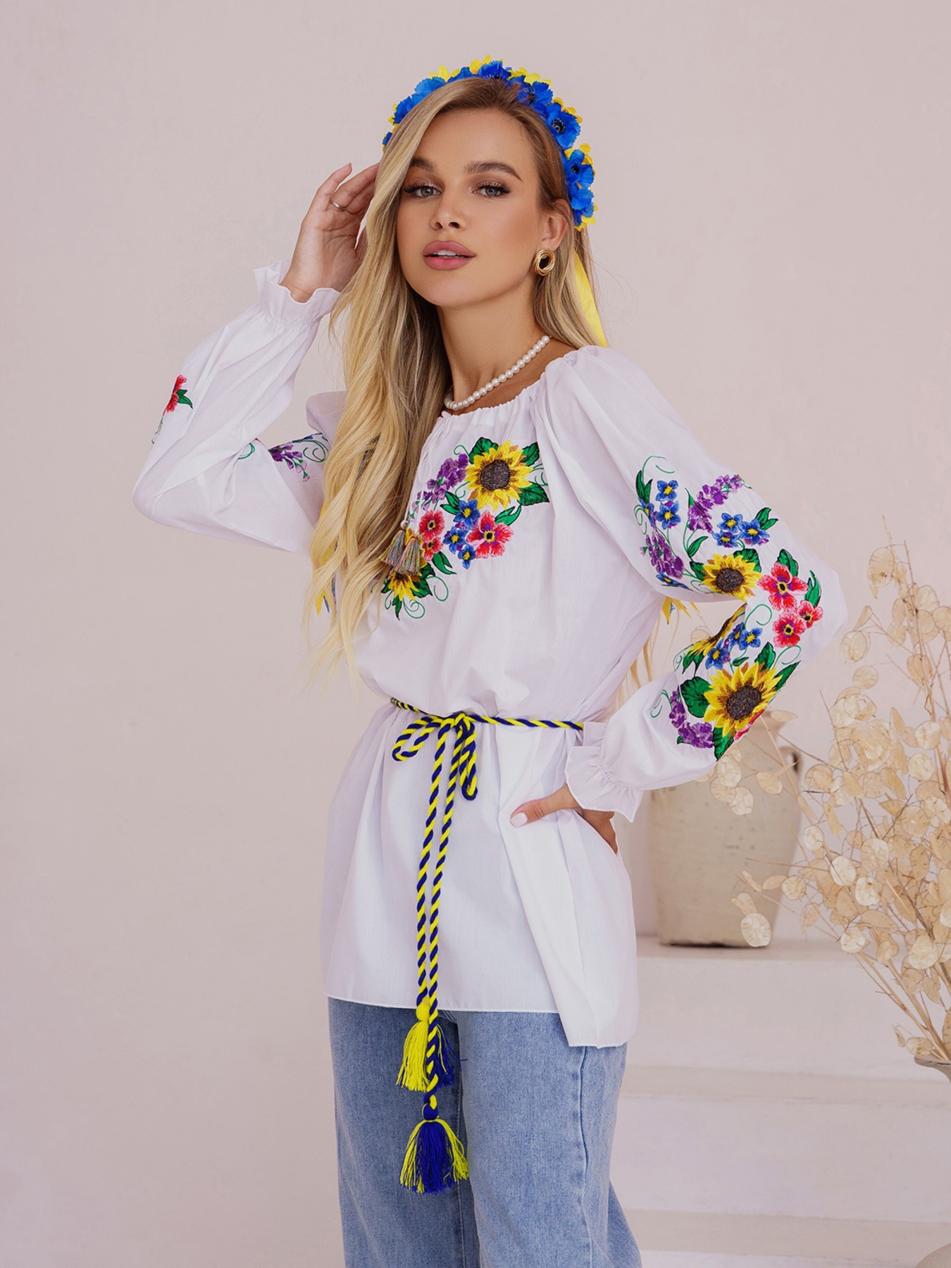 Вышиванки ISSA Plus модель WN20-305_белый Фото