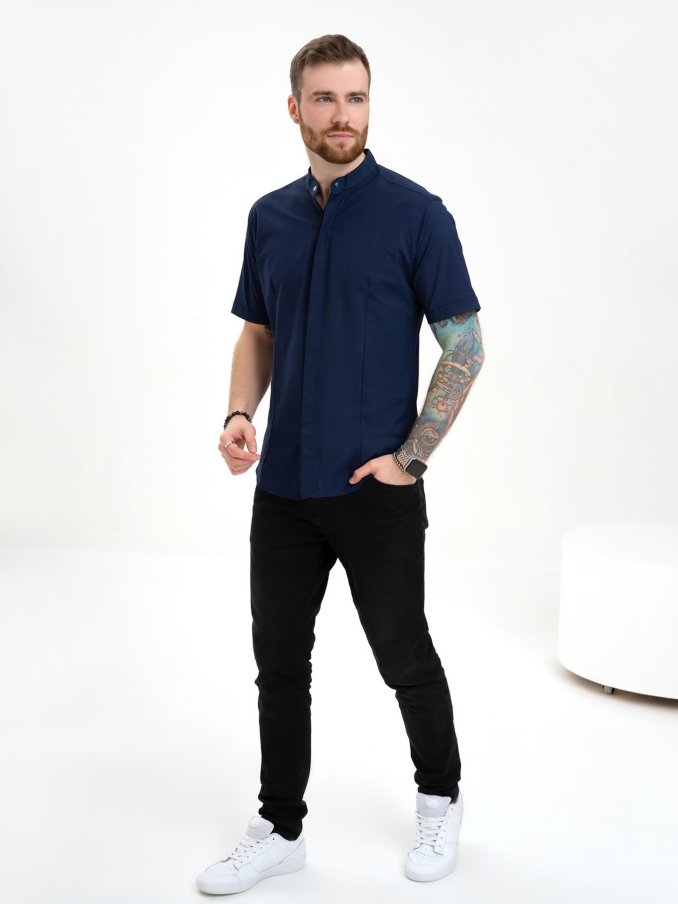Сорочки ISSA Plus модель GN4-128_darkblue Фото