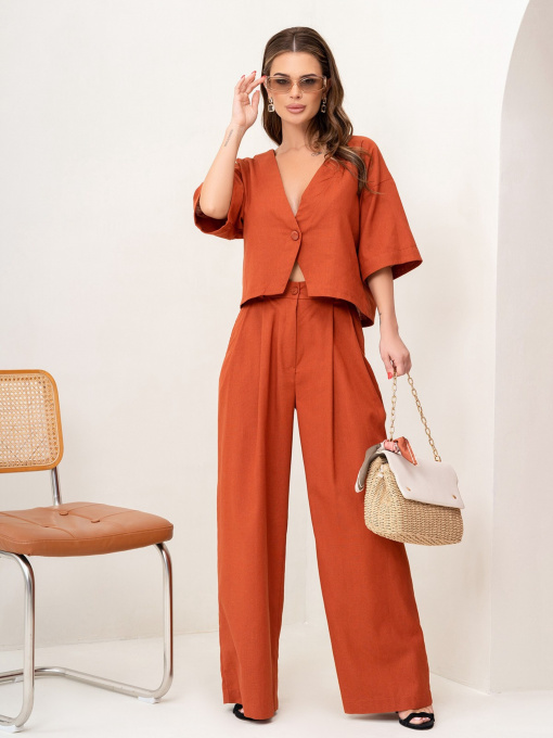 Костюмы ISSA Plus модель 14047_terracotta Фото