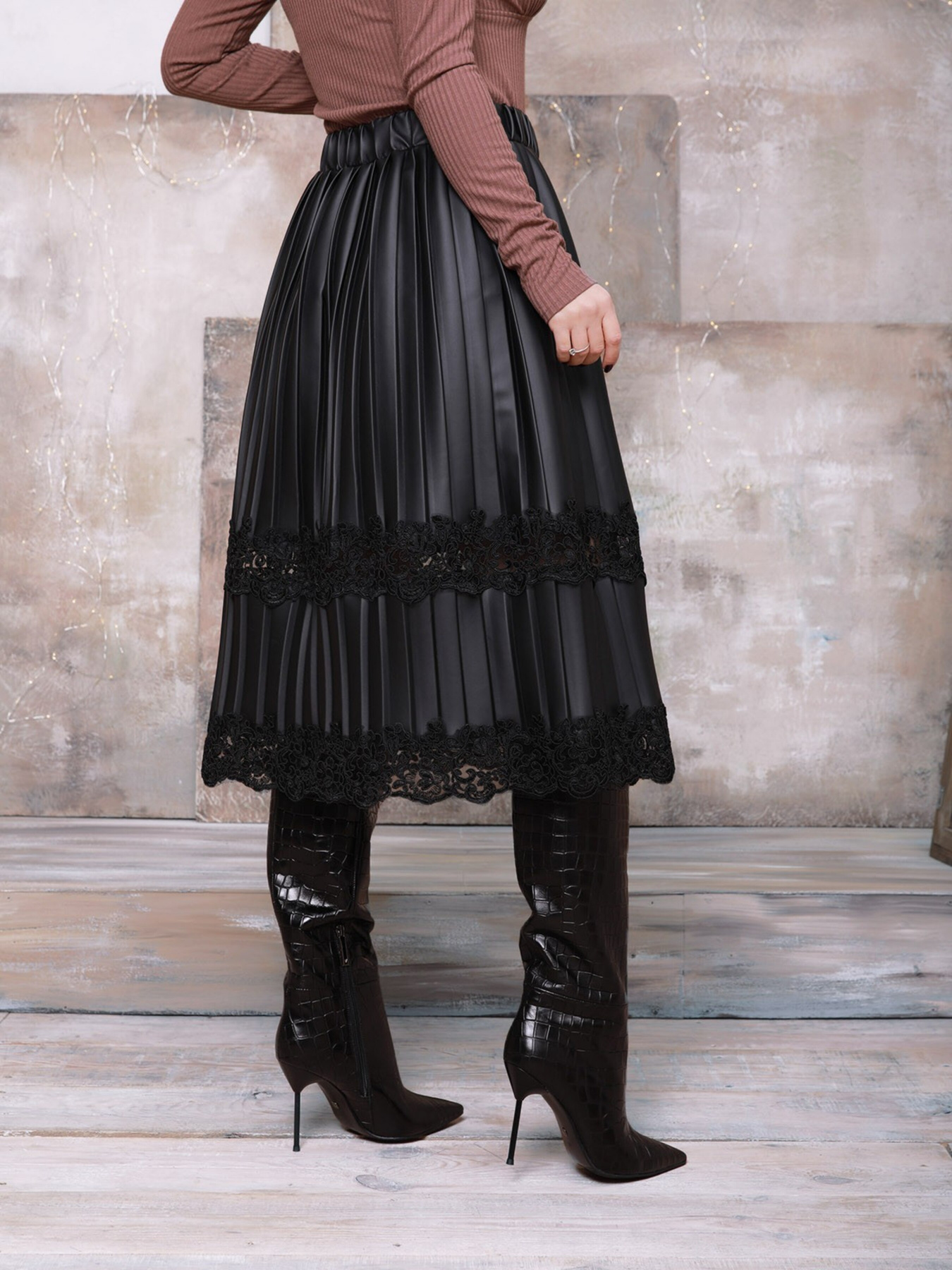 Юбки ISSA Plus модель 12333_black Фото