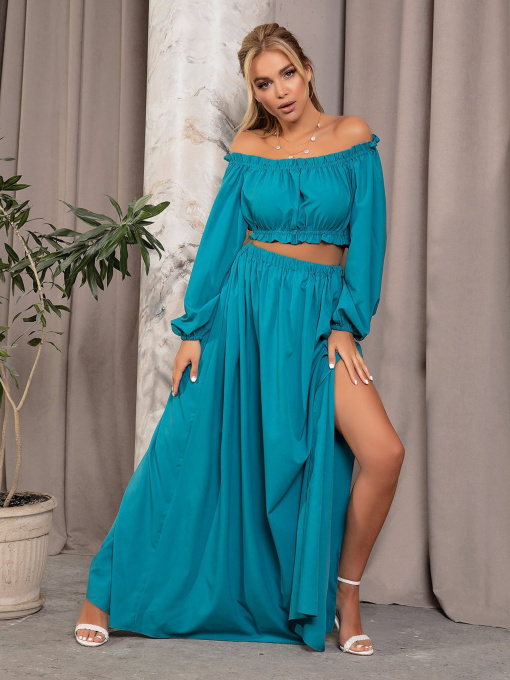 Костюмы ISSA Plus модель 12690_turquoise Фото