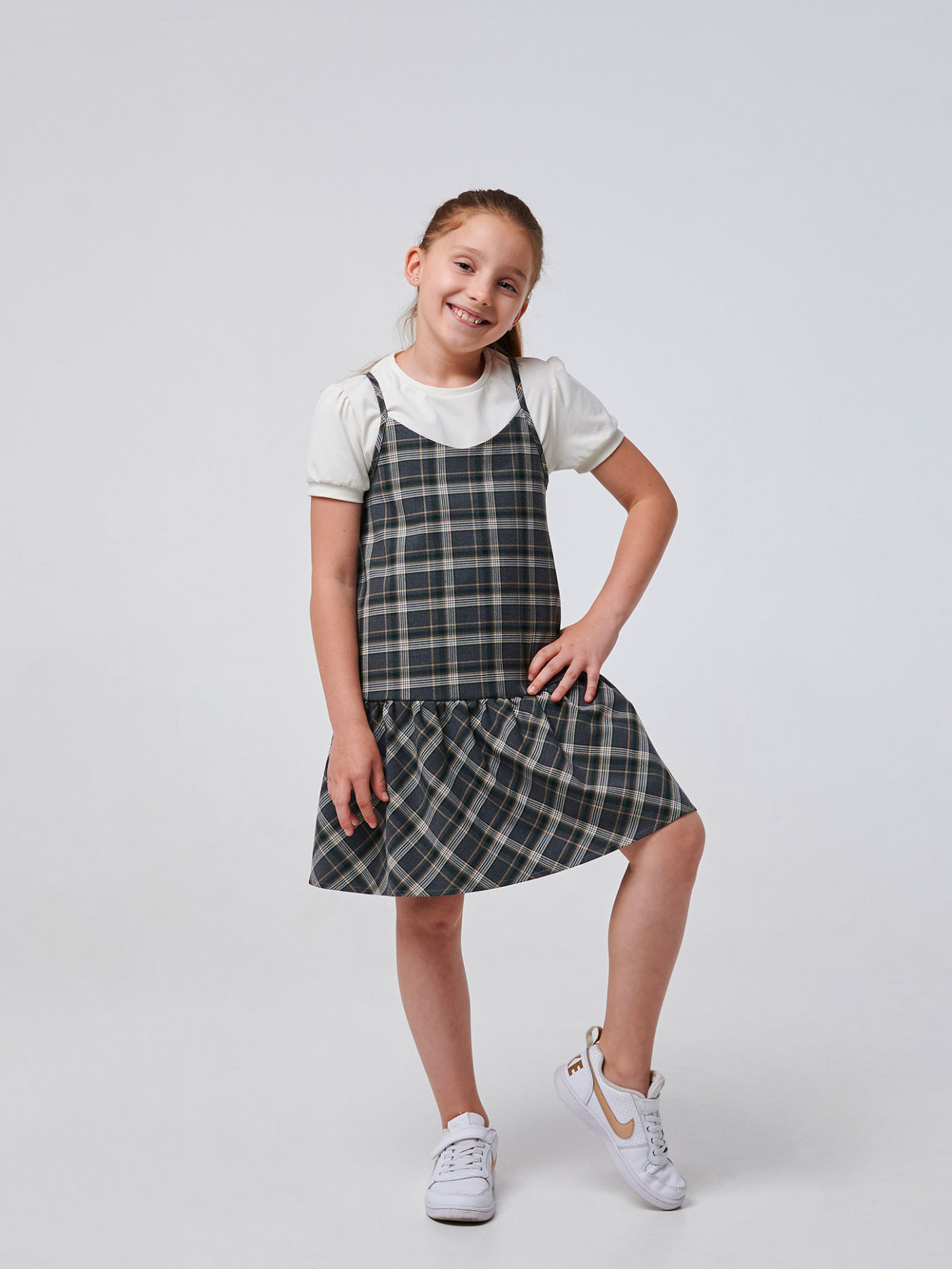 Платья SMIL модель smil_120362-sero-zelenaa-kletka Фото