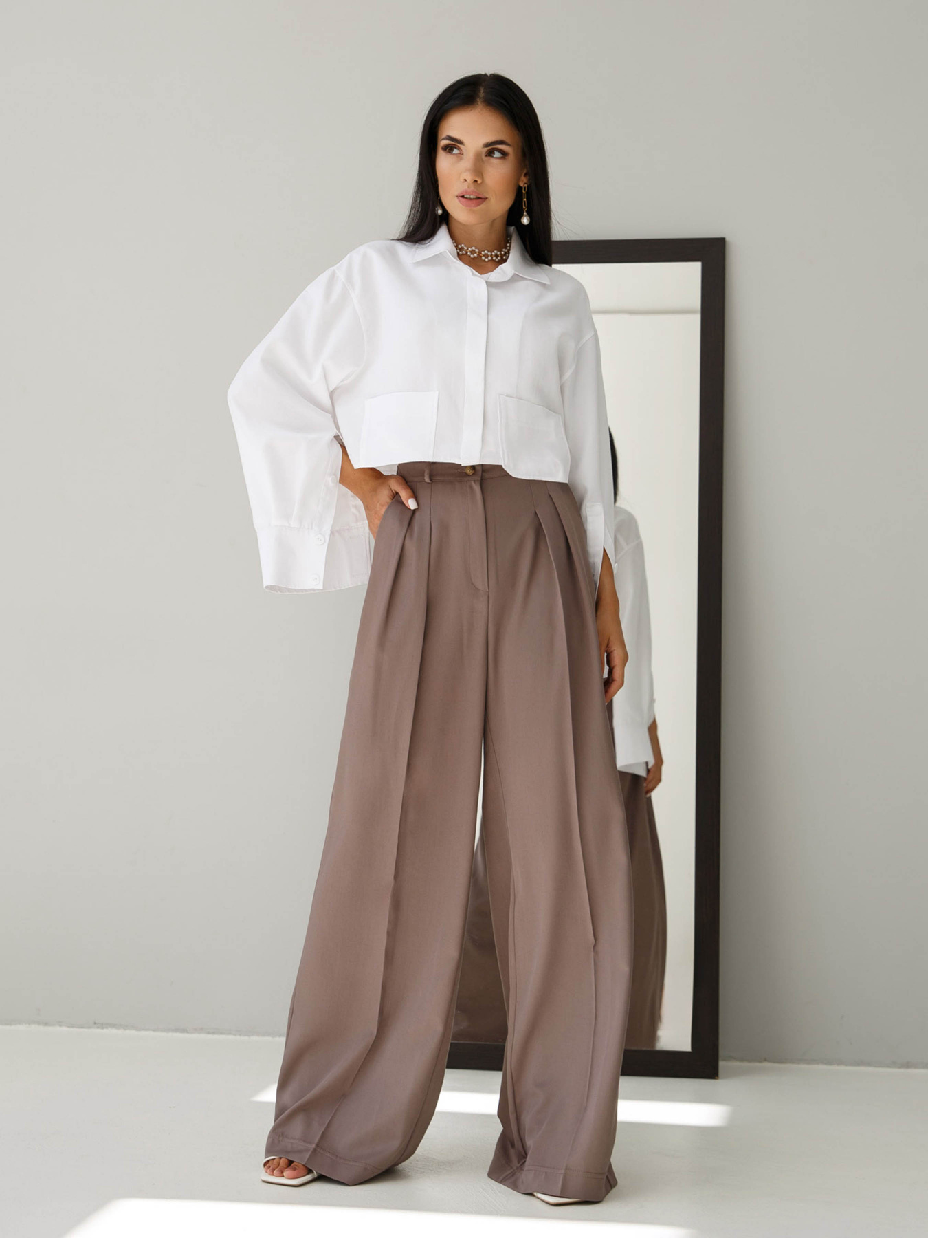 Брюки Jadone Fashion модель Bryuky_Dzhyl_korychnevyy Фото