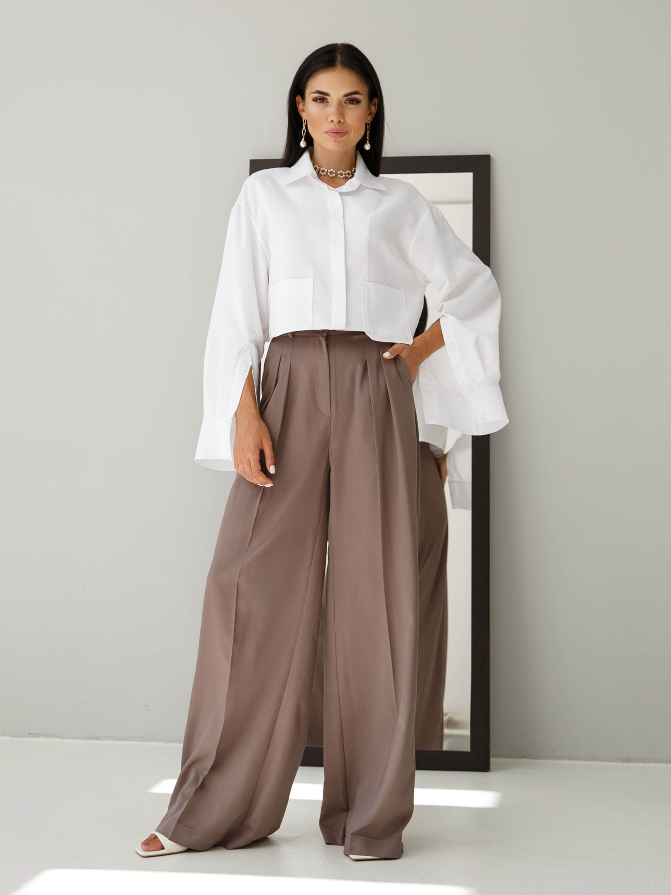 Брюки Jadone Fashion модель Bryuky_Dzhyl_korychnevyy Фото
