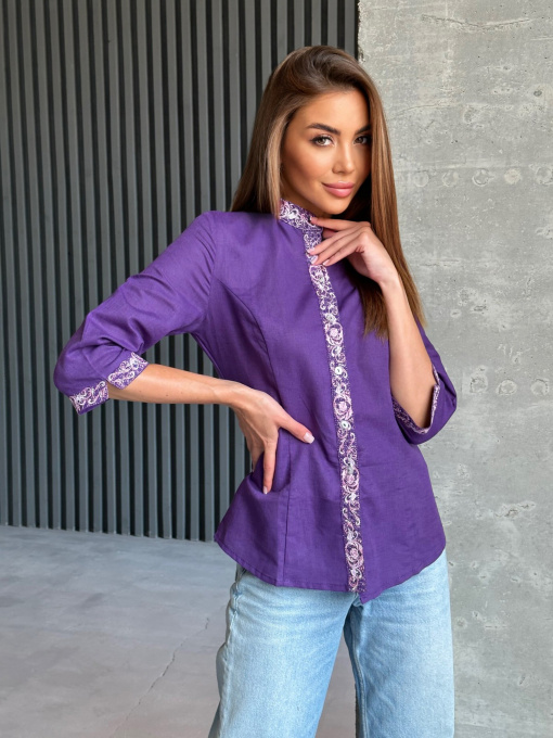 Вышиванки ISSA Plus модель WN20-528_purple Фото