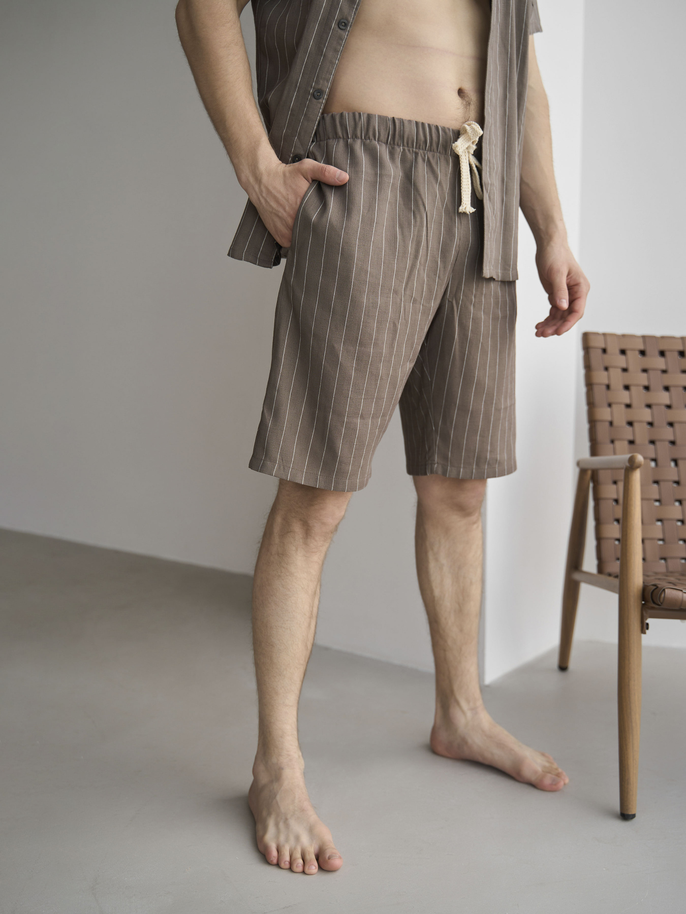 Одежда для дома и сна HANDY WEAR Linen Strip Short модель 0261 Фото