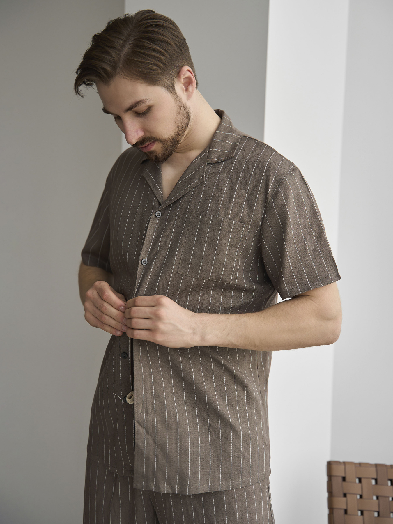 Одежда для дома и сна HANDY WEAR Linen Strip Short модель 0261 Фото
