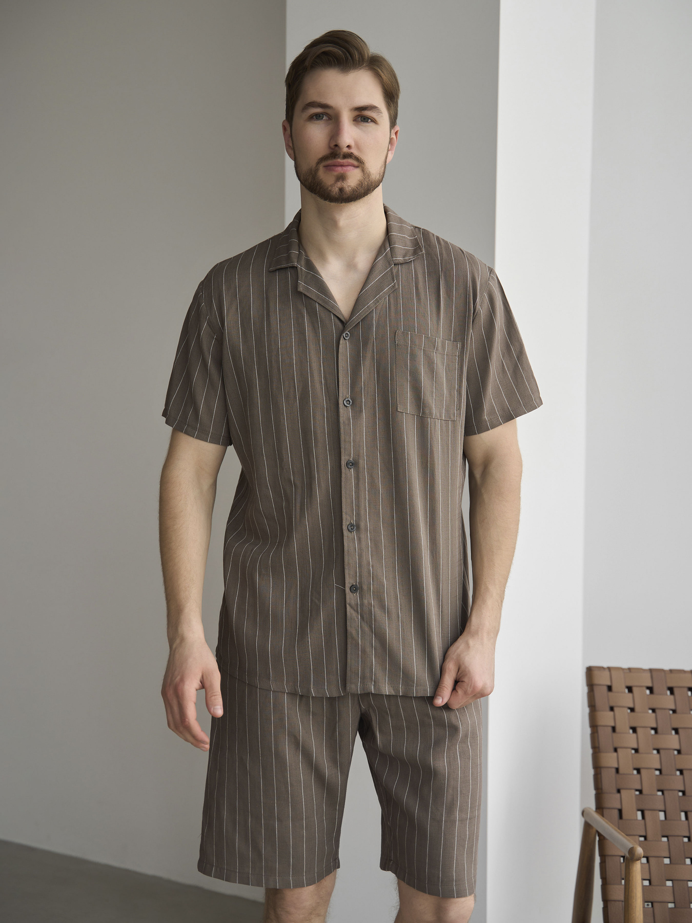 Одежда для дома и сна HANDY WEAR Linen Strip Short модель 0261 Фото