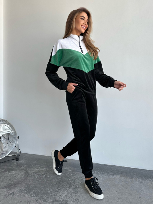 Костюми ISSA Plus модель SA-421_blackgreen Фото