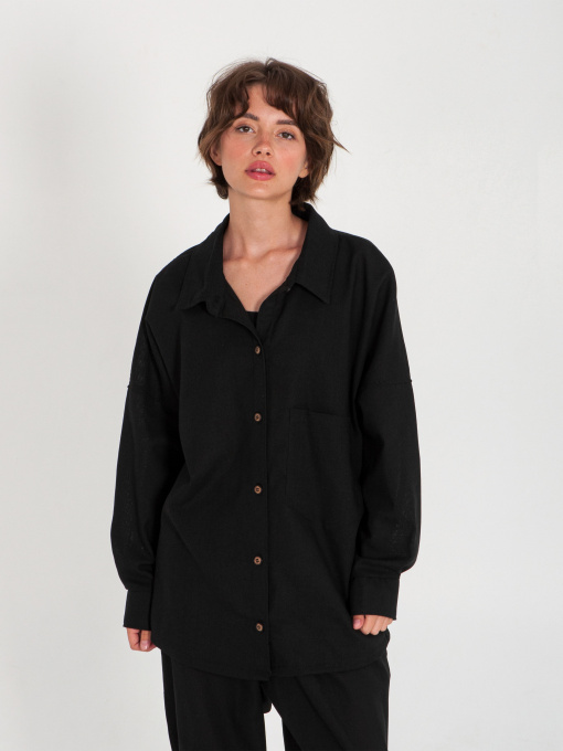 Рубашки IJ модель ij-sorochka-linen-black Фото