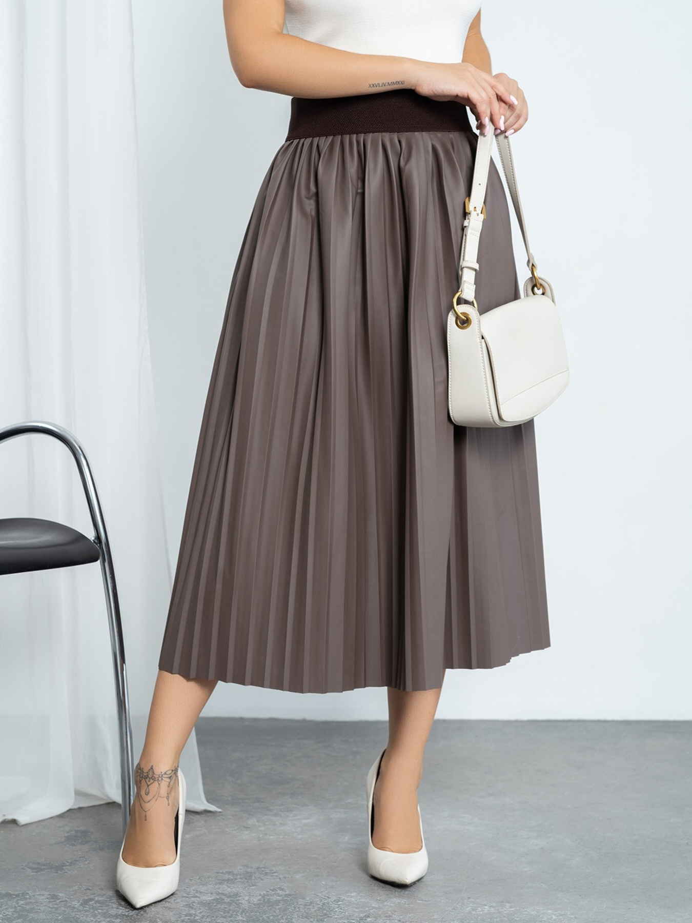Спідниці ISSA Plus модель 11451_brown Фото