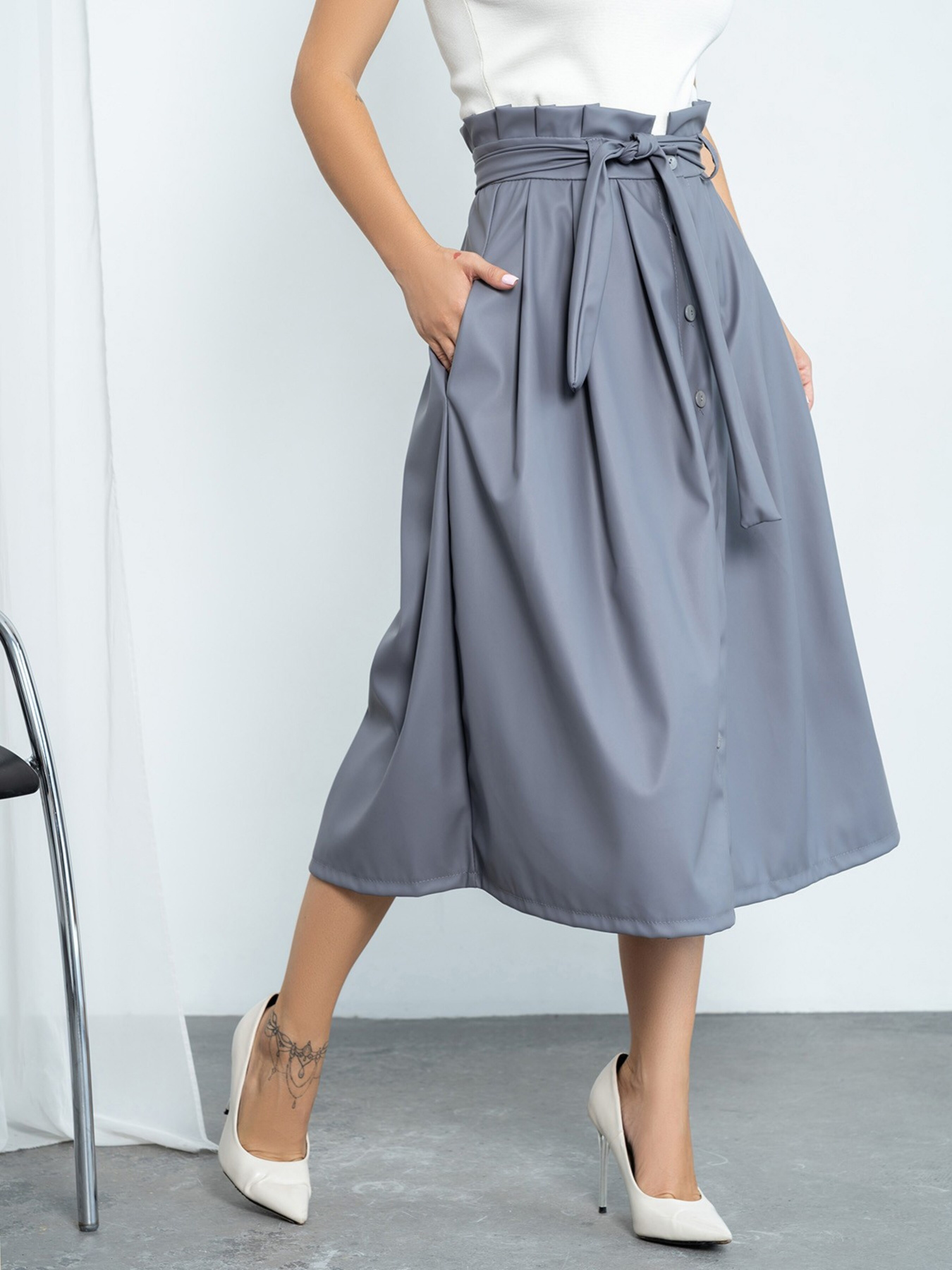 Юбки ISSA Plus модель 13140_gray Фото