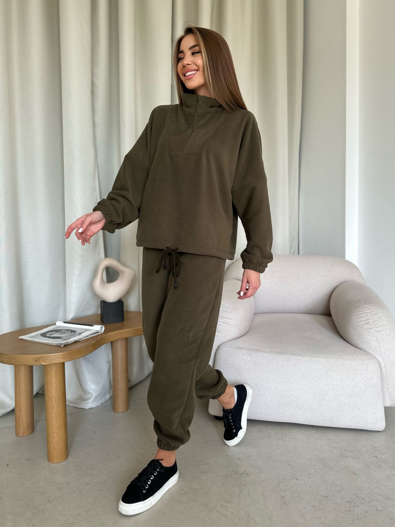 Костюми ISSA Plus модель 14197_khaki Костюми ISSA Plus модель 14197_khaki Фото