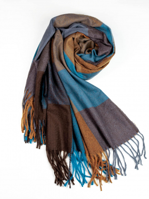 Шарфи та хустки ISSA Plus модель SH-36_bluebrown Фото