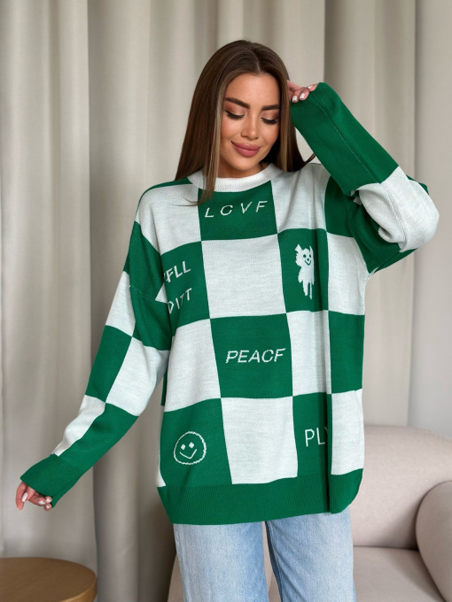Свитры и кардиганы ISSA Plus модель WN20-556_whitegreen Фото