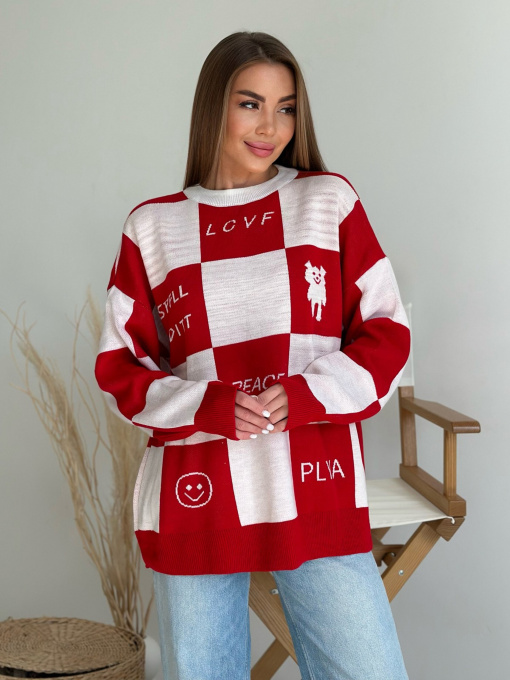 Свитры и кардиганы ISSA Plus модель WN20-556_whitered Фото
