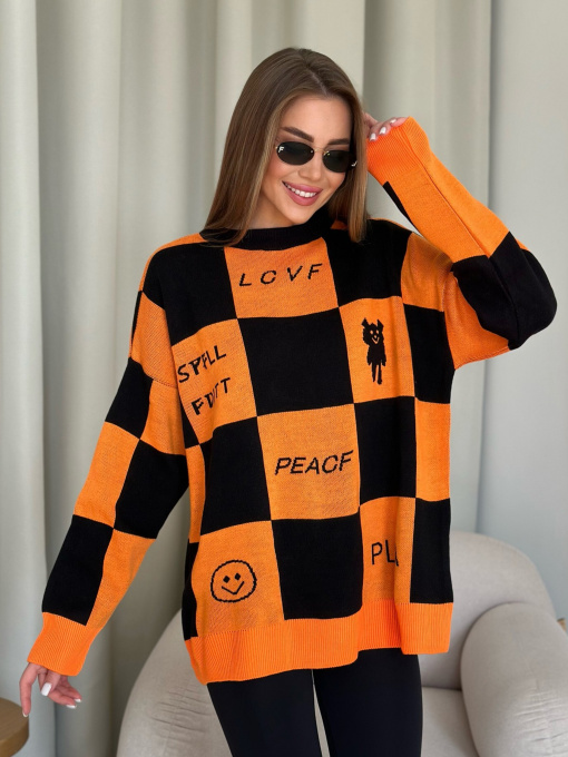 Свитры и кардиганы ISSA Plus модель WN20-556_blackorange Фото