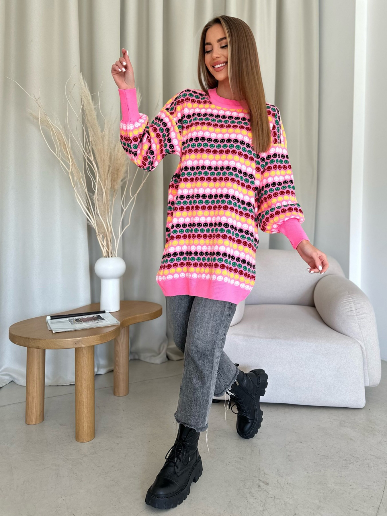 Свитры и кардиганы ISSA Plus модель WN20-557_pink Фото
