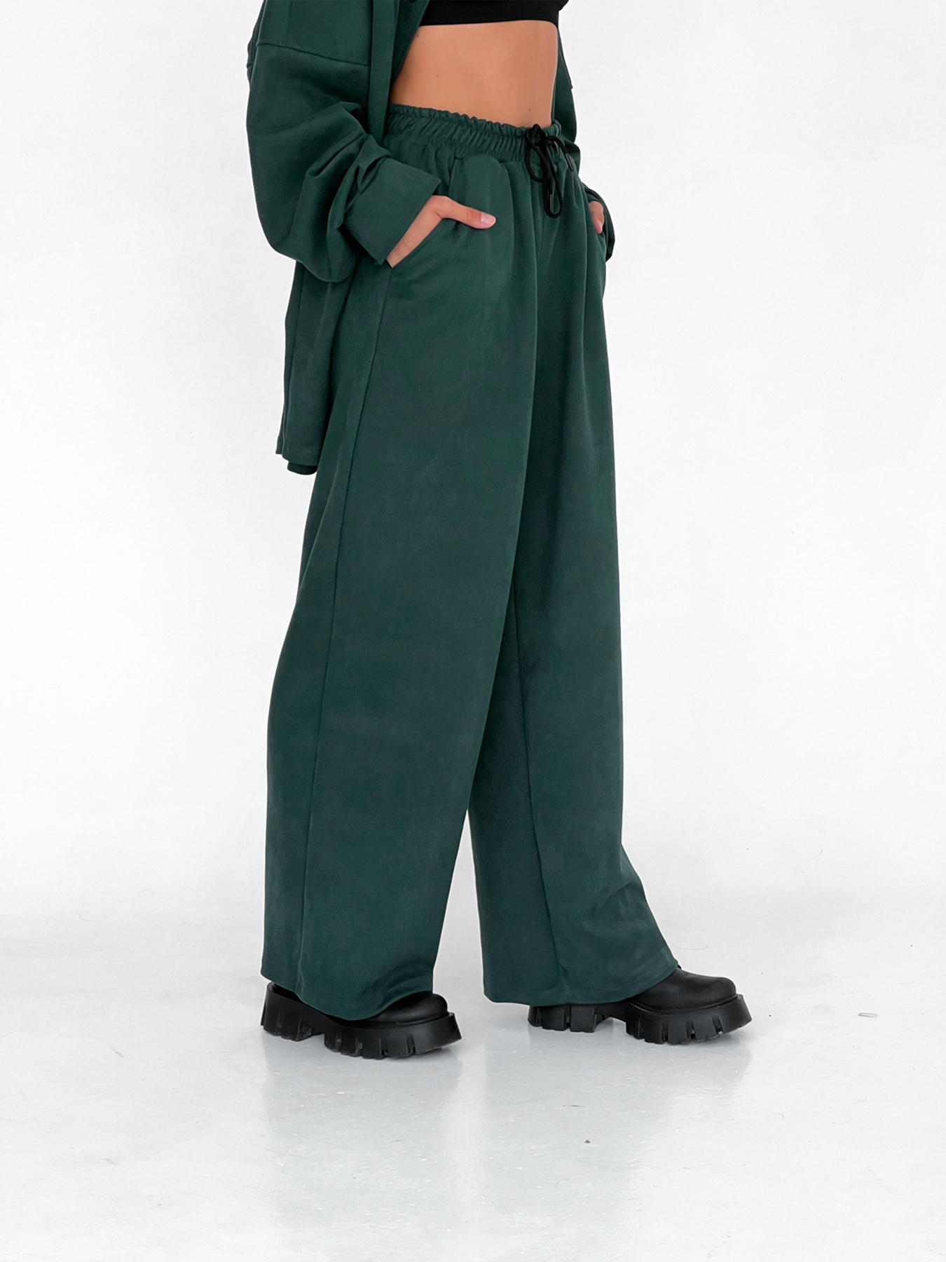 Штани IJ модель ij-pants-wide-zamsh-green Фото