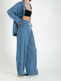 Штани IJ модель ij-pants-wide-velvet-blue Фото