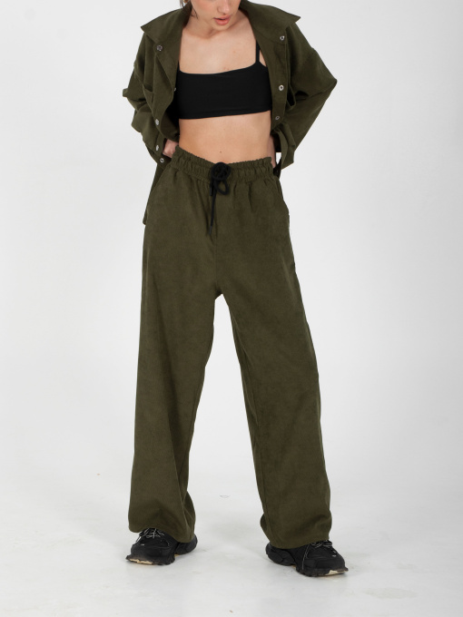 Штани IJ модель ij-pants-wide-velvet-haki Фото