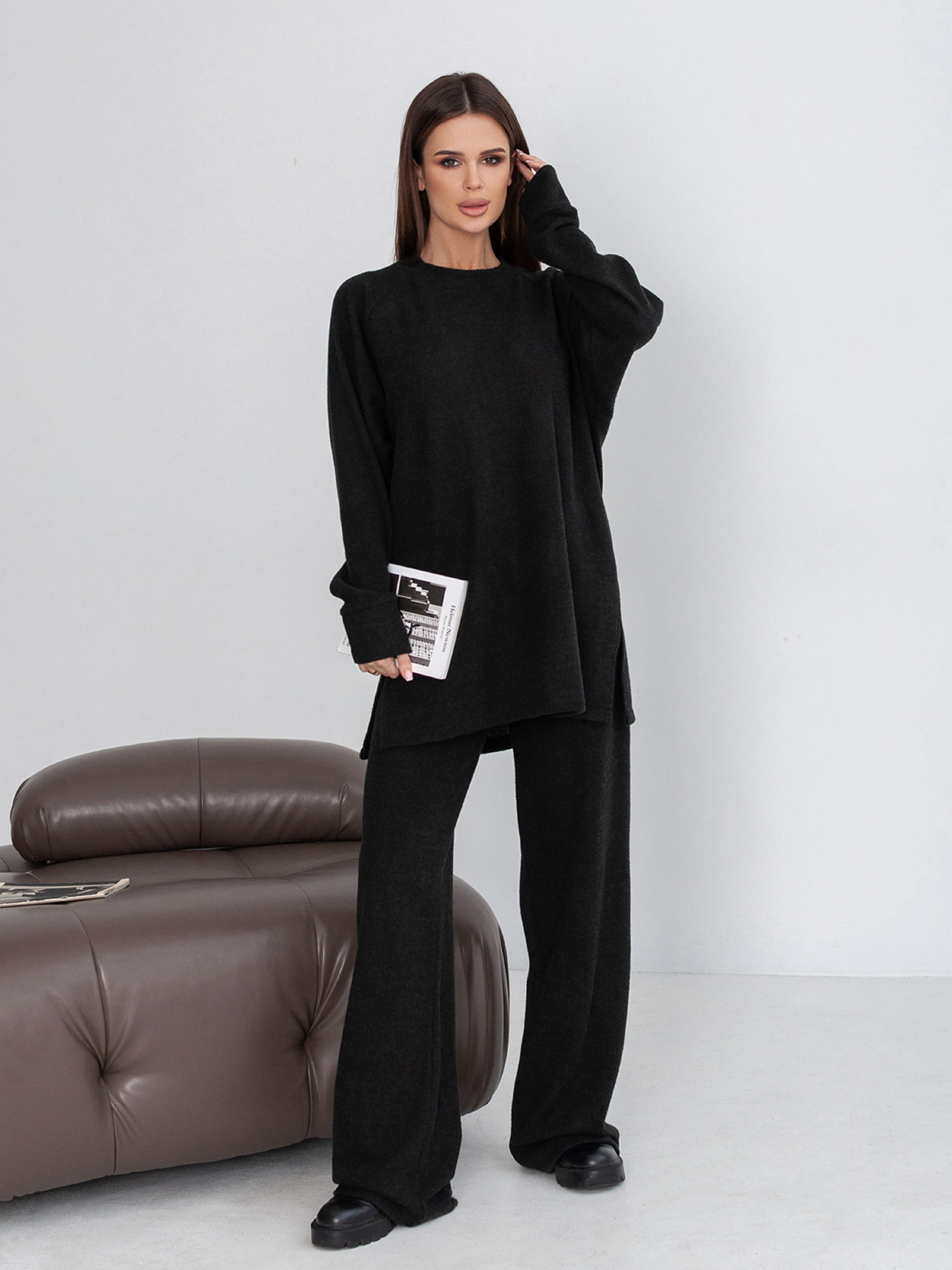 Костюми ISSA Plus модель 14419_черный Костюми ISSA Plus модель 14419_черный Фото