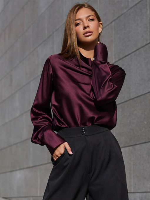 Рубашки Jadone Fashion модель Bluza_Kamilla_marsala Фото