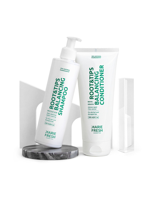 Набор шампунь+кондиционер для жирных корней и сухих кончиков MARIE FRESH Cosmetics модель rbk-3-2 Фото