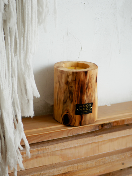 Екзотична дерев'яна інтер'єрна свічка без кори WOOD MOOD модель 1521100000 Фото