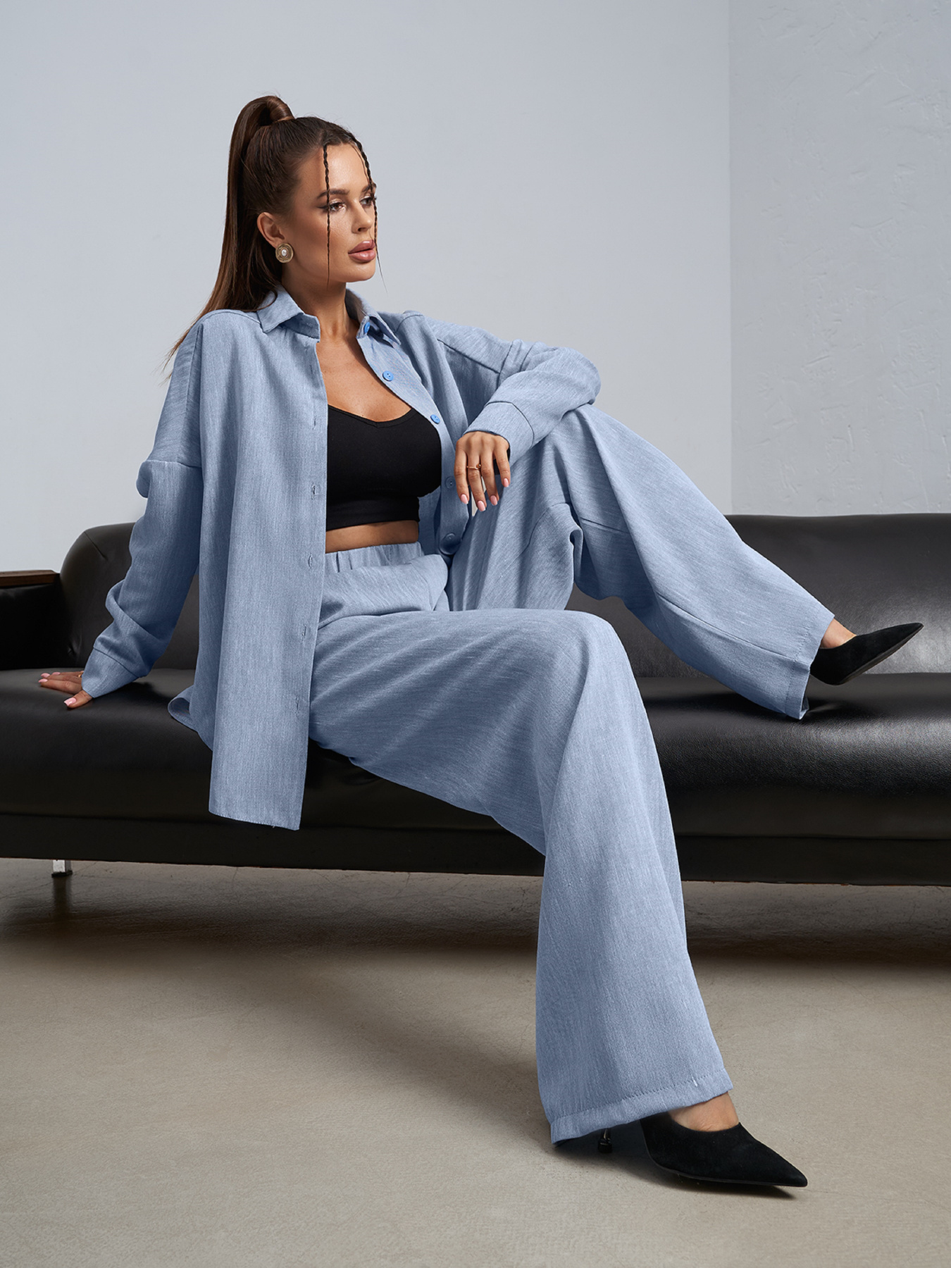 Костюми ISSA Plus модель 14474_голубой Костюми ISSA Plus модель 14474_голубой Фото