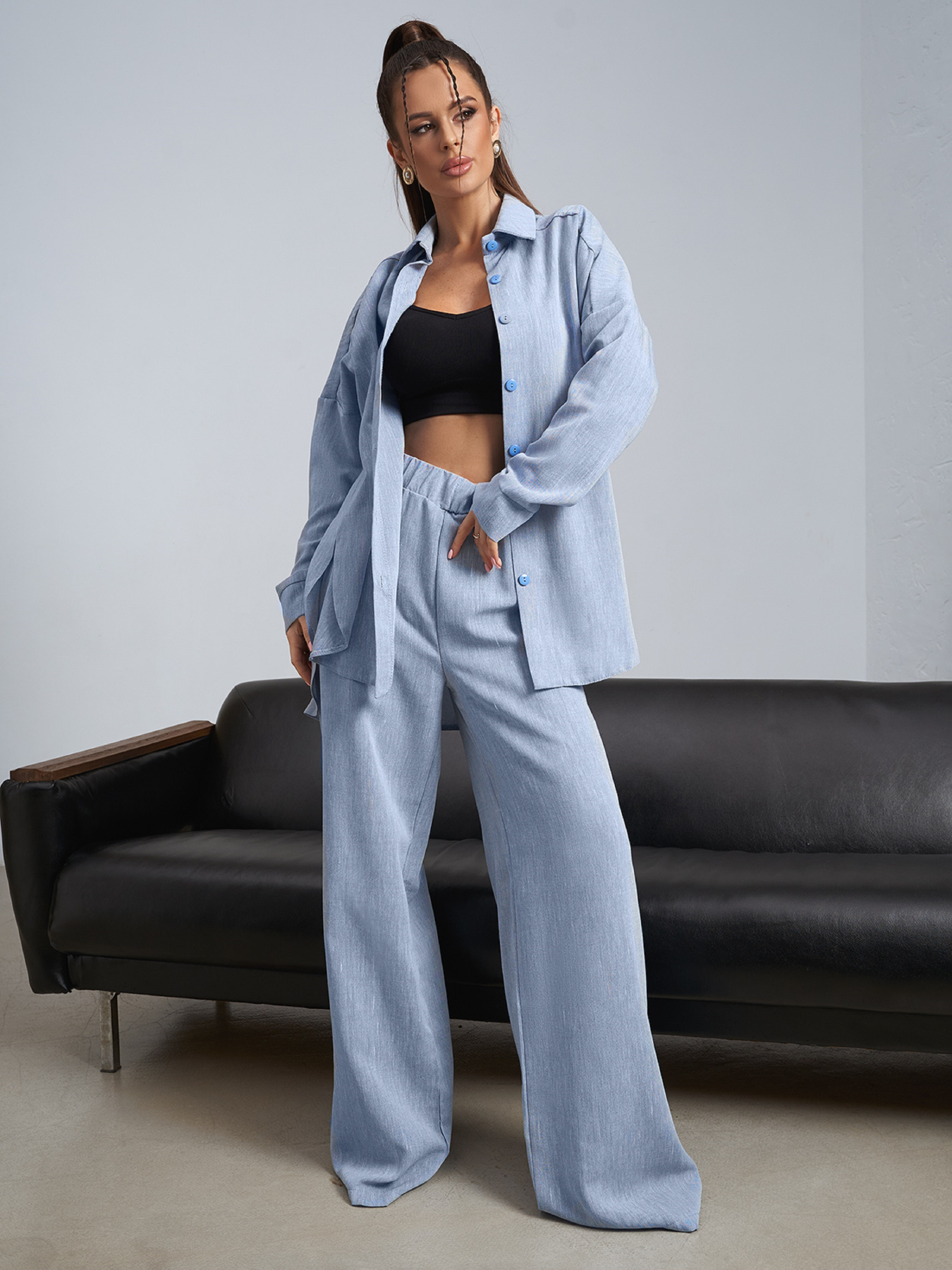 Костюми ISSA Plus модель 14474_голубой Костюми ISSA Plus модель 14474_голубой Фото