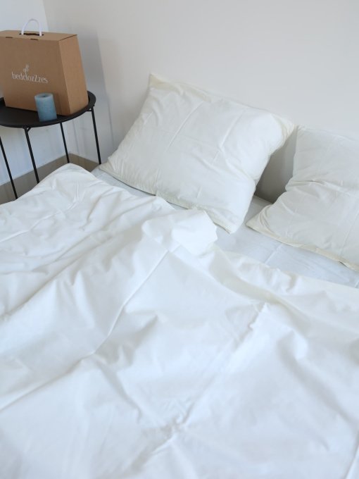 Комплект постільної білизни з тканини Ранфорс колір Молочний BedclozZzes модель 13169 Фото