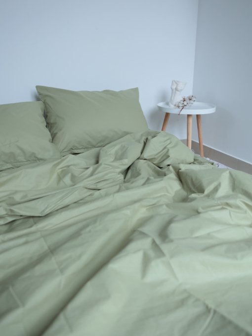 Комплект постільної білизни з тканини Ранфорс Оливкового кольору BedclozZzes модель 10158 Фото