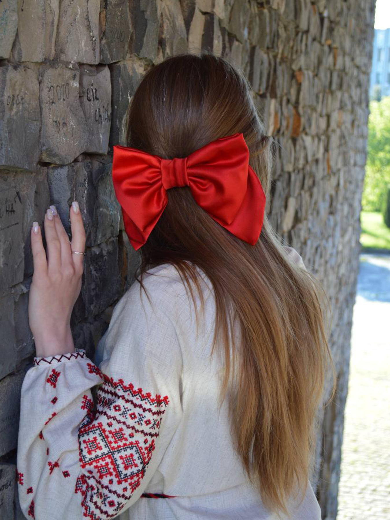 Красный большой бант, модный и стильный аксессуар заколка для волос MyScarf модель ba_047114 Красный большой бант, модный и стильный аксессуар заколка для волос MyScarf модель ba_047114 Фото
