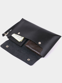 Шкіряна тревел-косметичка Shvigel унісекс Чорний Shvigel модель bag24_16420 Фото