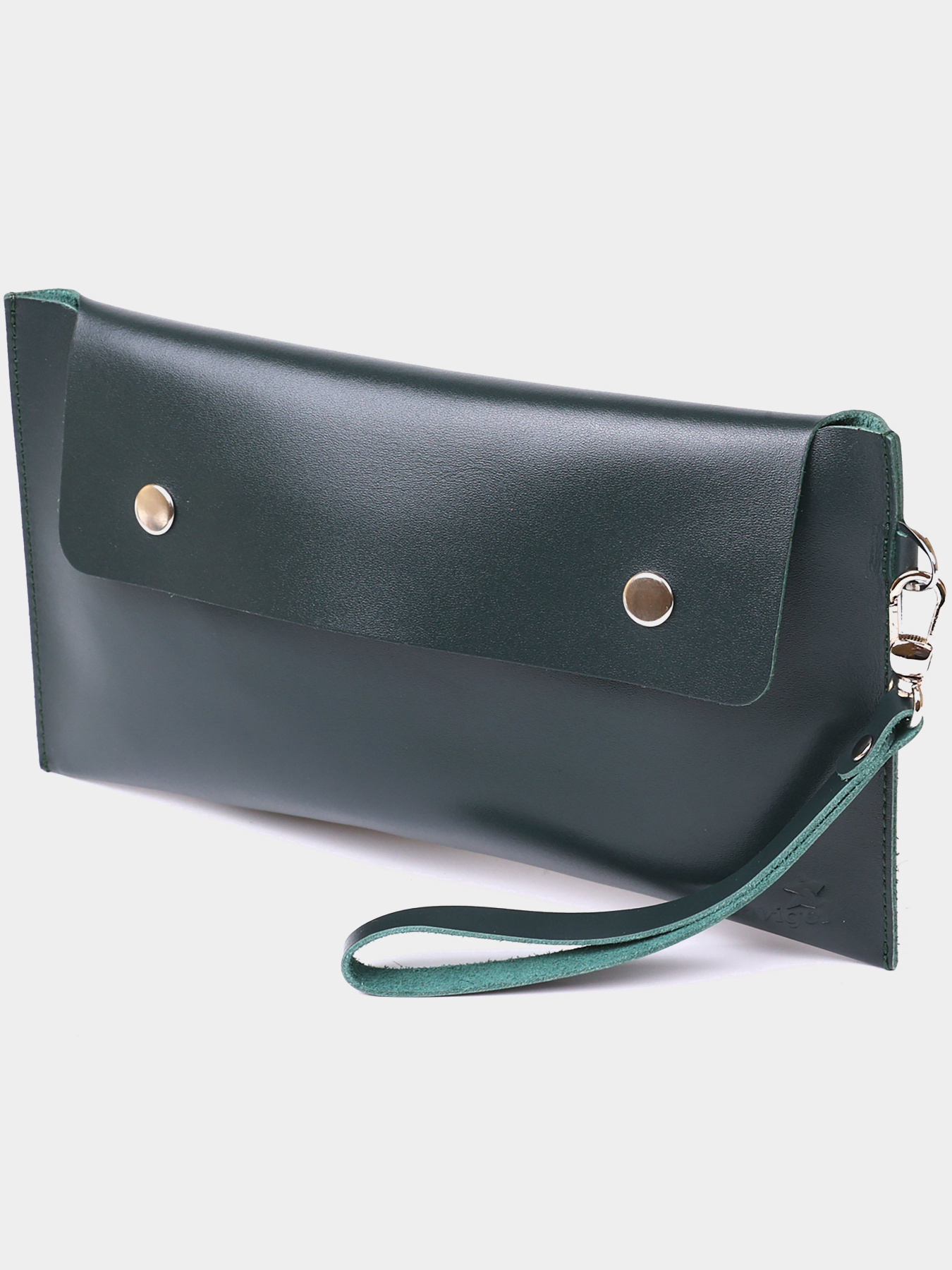 Шкіряна практична тревел-косметичка Shvigel Зелений Shvigel модель bag24_16423 Фото
