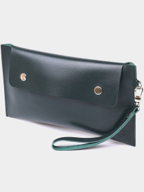 Шкіряна практична тревел-косметичка Shvigel Зелений Shvigel модель bag24_16423 Фото