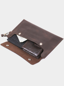 Шкіряна вінтажна тревел-косметичка Shvigel Коричневий Shvigel модель bag24_16428 Фото