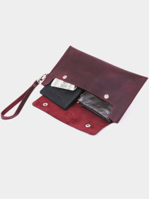 Вінтажна жіноча тревел-косметичка Shvigel Бордовий Shvigel модель bag24_16429 Фото