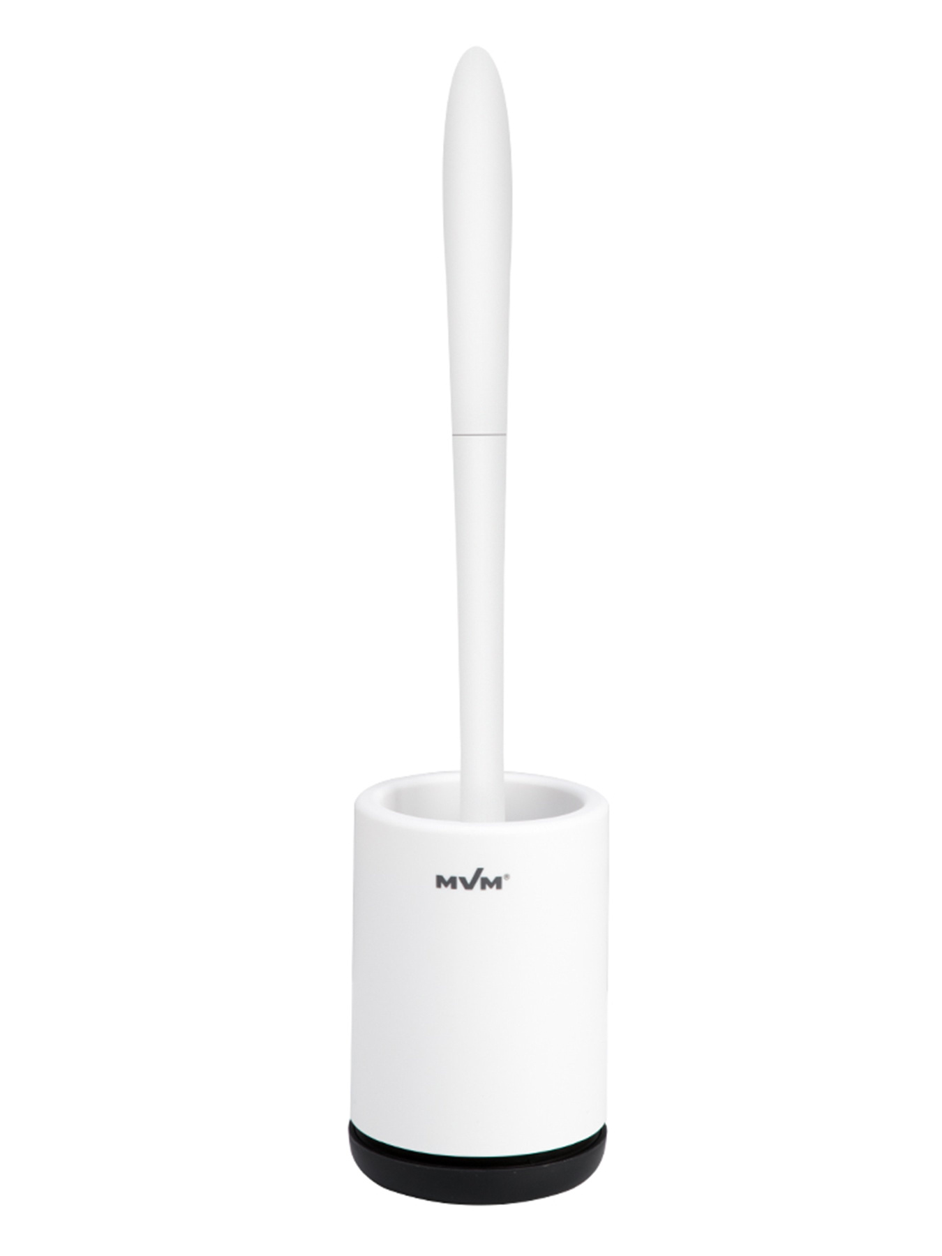 Ершик с силиконовой щеткой клеящийся настенный белый с черным MBM HOME модель BP-12 WHITE/BLACK Фото