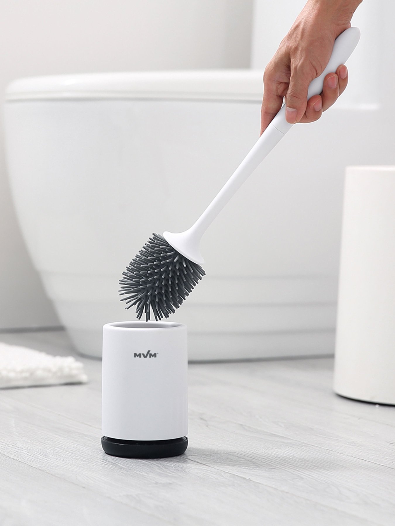 Йоржик з силіконовою щіткою підлоговий білий з чорним MBM HOME модель BP-13 WHITE/BLACK Йоржик з силіконовою щіткою підлоговий білий з чорним MBM HOME модель BP-13 WHITE/BLACK Фото